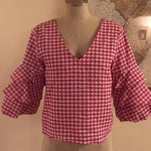 Zara Pink Gingham Top